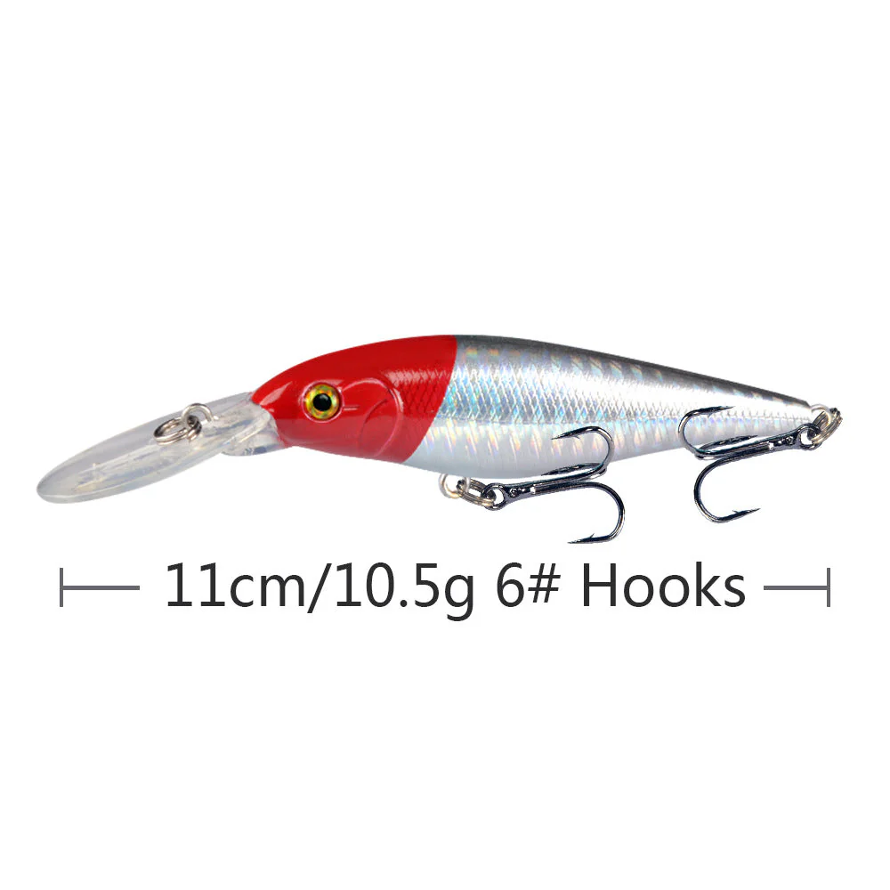 10 Pack Fishing Lures Hard Baits, 3D Eyes Minnow Fishing Lures 11cm 10.5g - Image 6