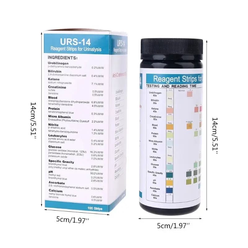 100 Strips URS-14T Urinalysis Reagent Strips  - 14 Parameters - Image 4