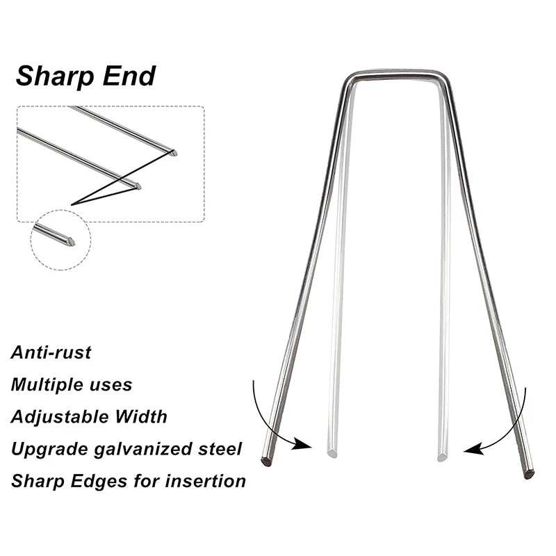 100pcs Weed Mat Pins Galvanised Garden Landscape Staples - Image 2