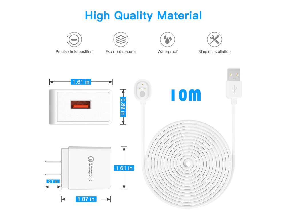 10M Weatherproof Power Cable for Arlo Pro 3/4/5 & Ultra 1/2 Cameras - Image 10