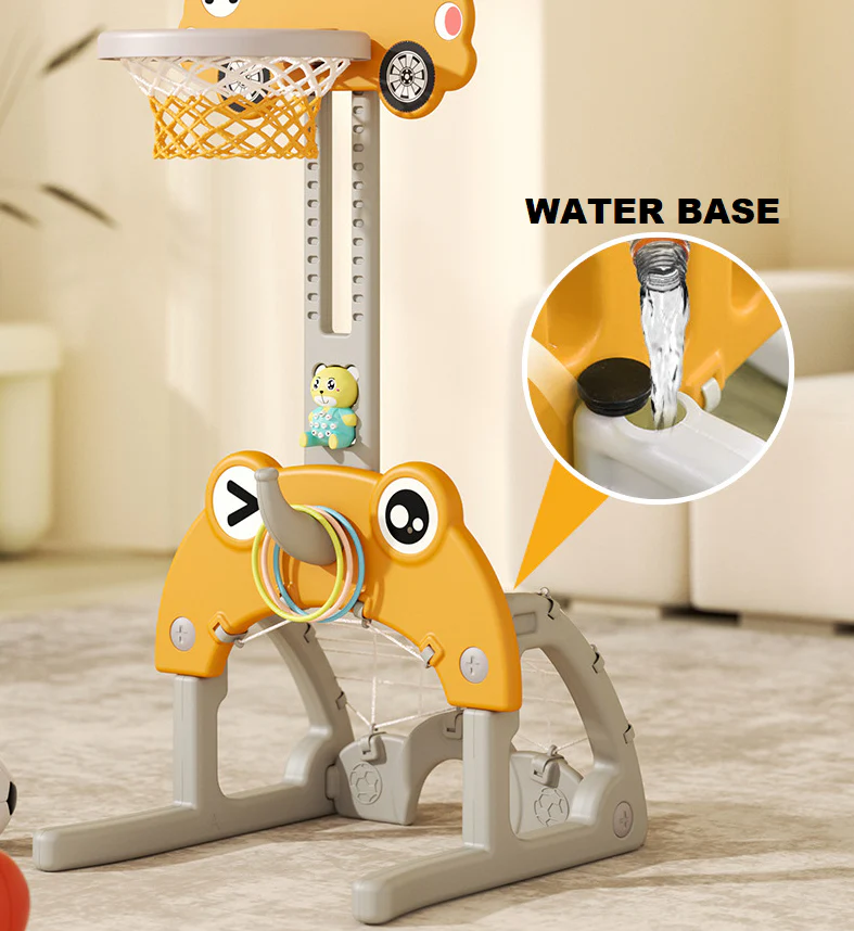 142CM Kids Basketball Hoop Stand Height Adjustable Water Base - White - Image 3