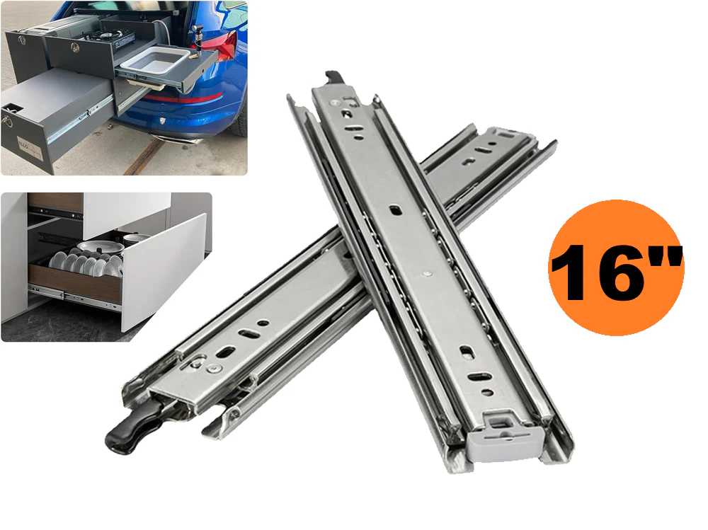 16" Drawer Slides Runners with Locking Function - Image 3