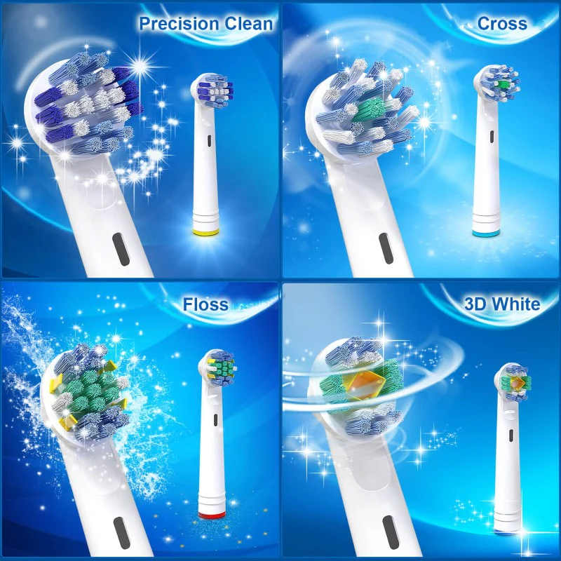 16 Pack Replacement Toothbrush Heads (Soft Bristles) - Oral-B Compatible - Image 2
