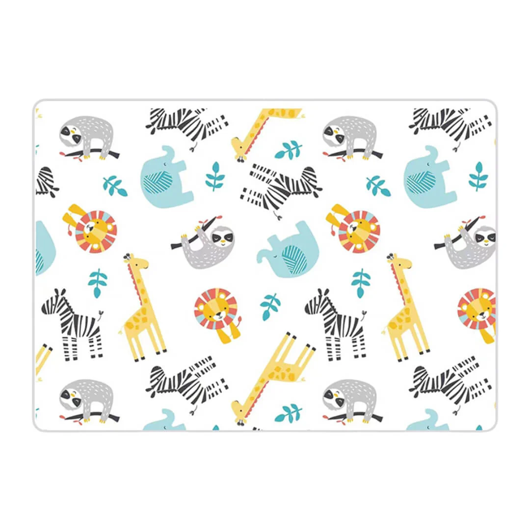 180x150x1 cm Foldable Baby Playmat with Carry Bag - Africa Animals & Curve Both Sides-G - Image 2