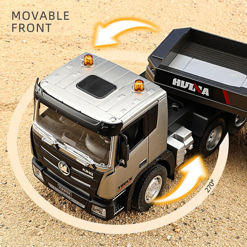 2.4G Wireless Electric Alloy Remote Control Truck & Trailer with Lights & Sounds - Image 4