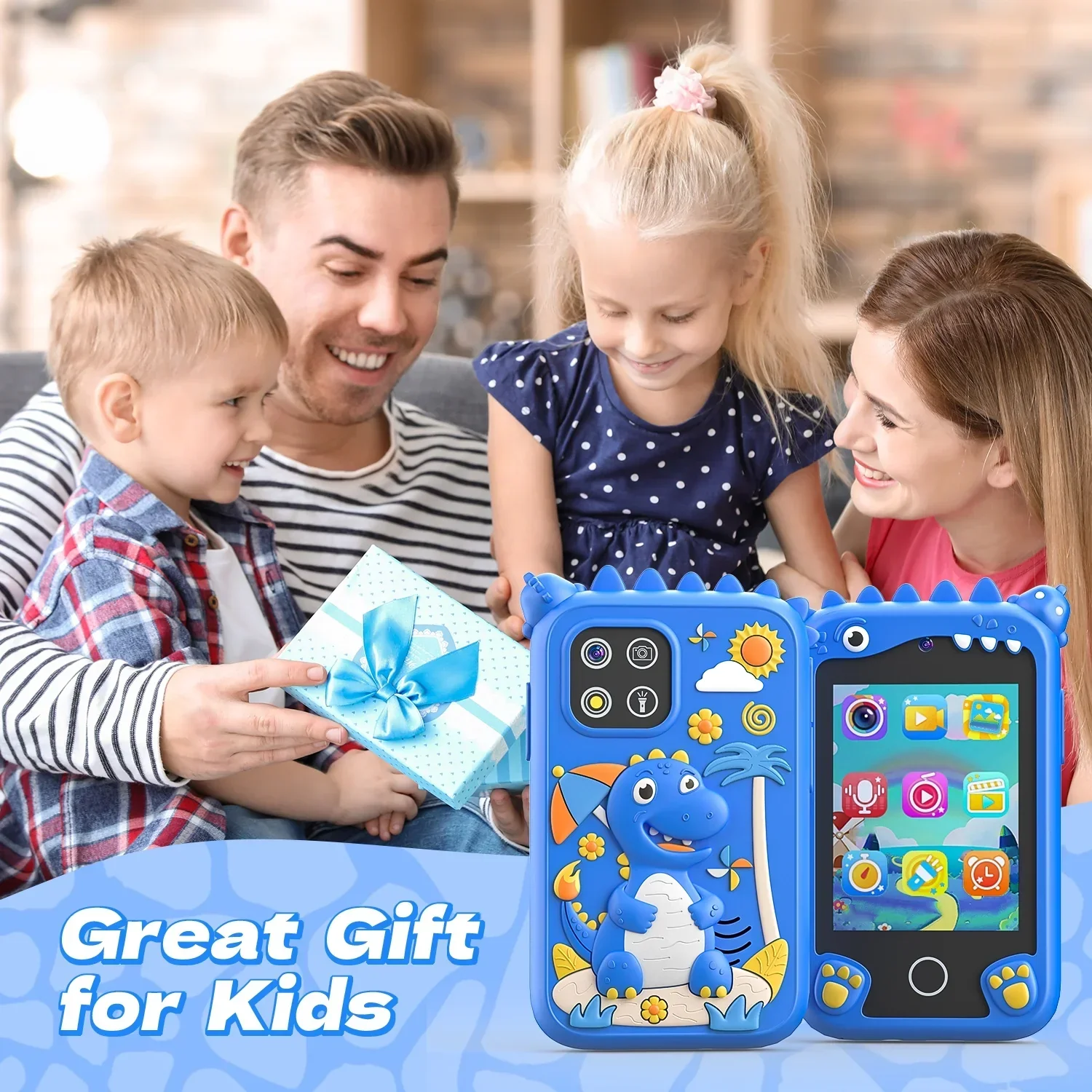 2.8Inch Touchscreen Learning Play Toy Phone With Dual Camera Smart Phone For Girl Boy With 8G SD Card - Image 10