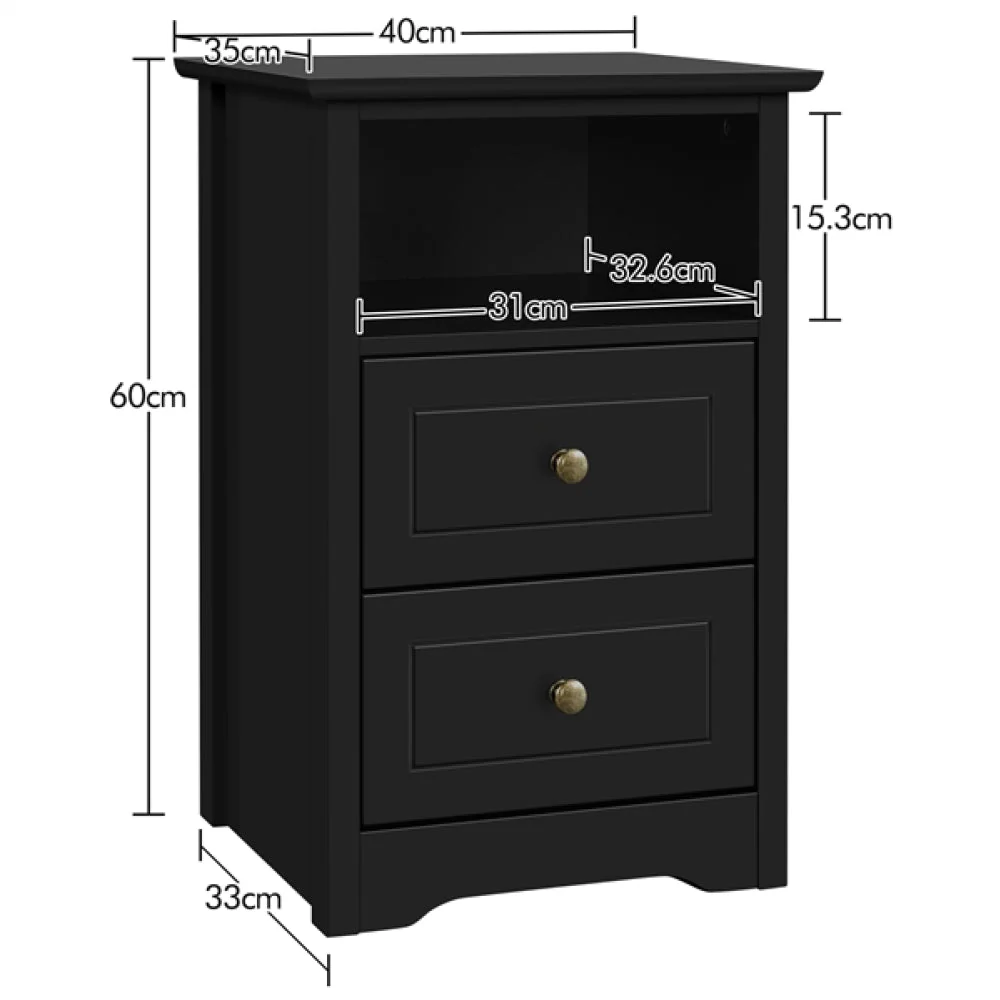 2 Drawer Bedside Table Sofa Side Table - Image 2