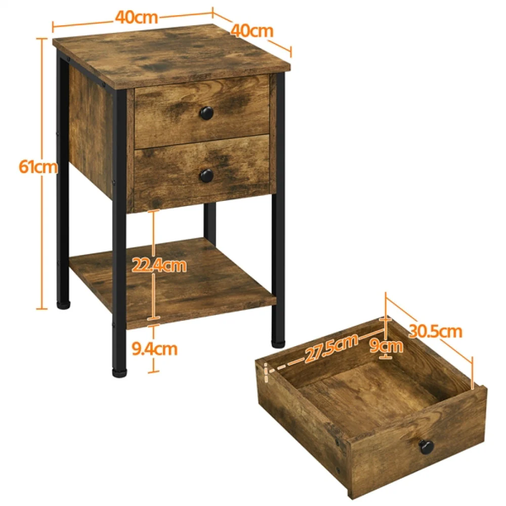 2-Drawer Side Table - Image 5