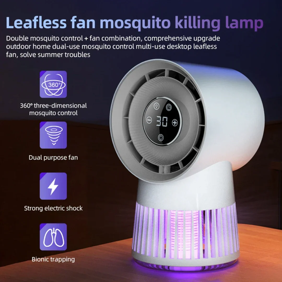 2 in 1 Bug Zapper Desk Fan Bladeless Mosquito Zapper - Image 3