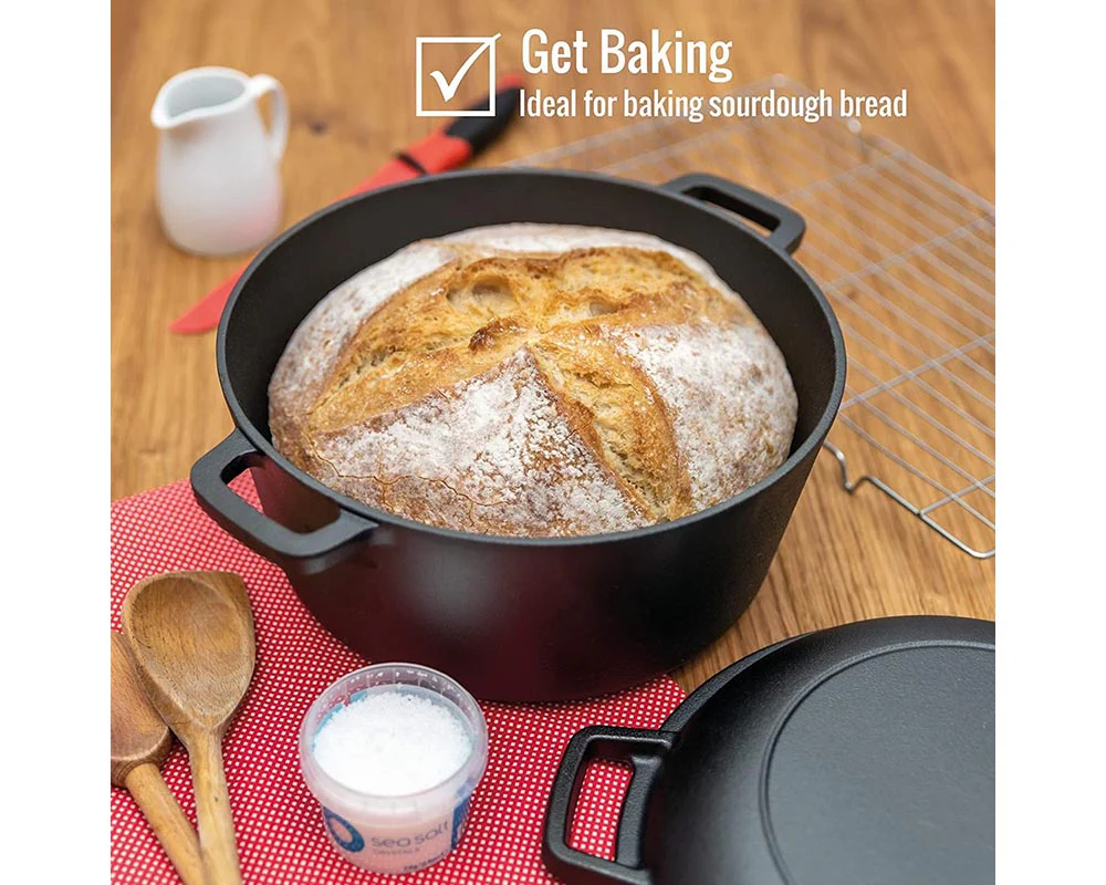 2 in 1 Cast Iron Dutch Oven Sauce Pan Skillet Set - Image 11