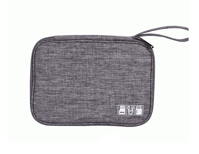 2 Layer Waterproof USB Cable Charging Storage Bag Phone Pad Zip Organiser - Image 2