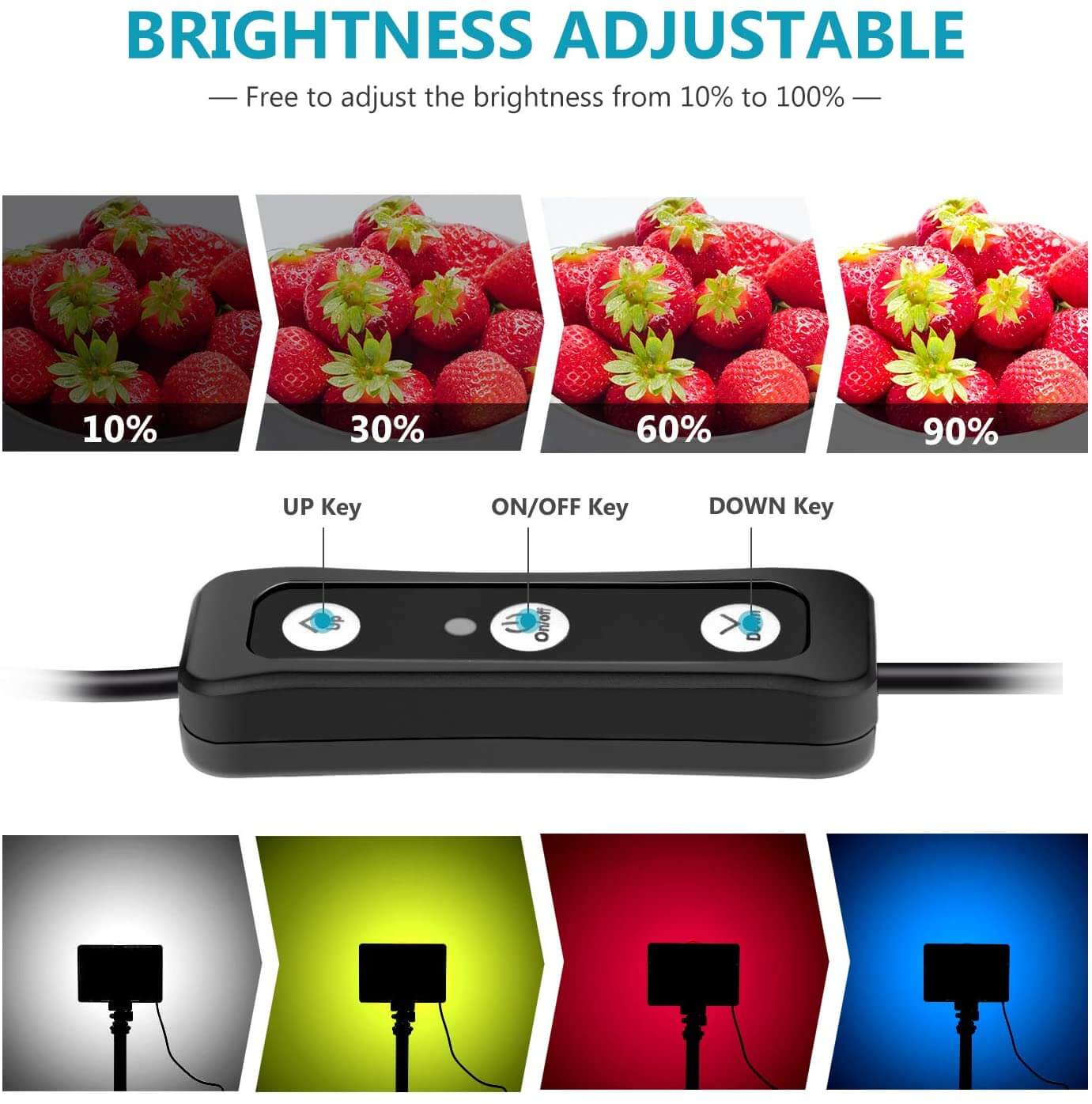 2-Pack Dimmable 5600K USB LED Video Light with Adjustable Tripod Stand - Image 5