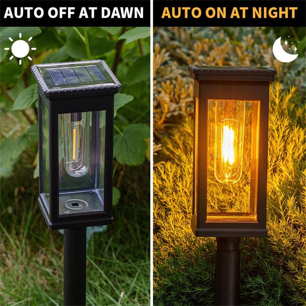 2 Pack Outdoor Solar Pathway Lights Waterproof Garden Lawn Lamps - Image 5