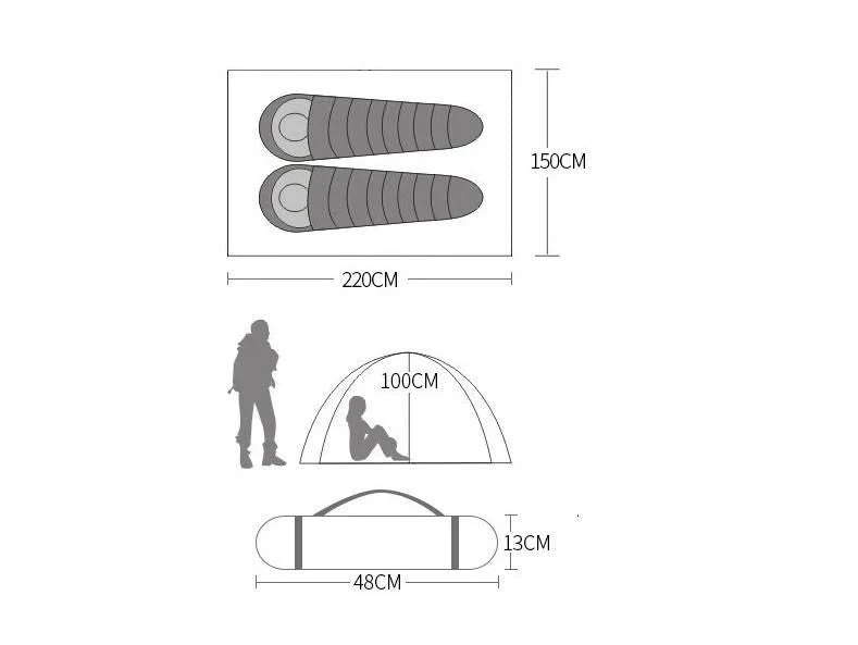 2-Person Double-Layer Four-Season Mountaineering Tent with Snow Skirt - Image 3