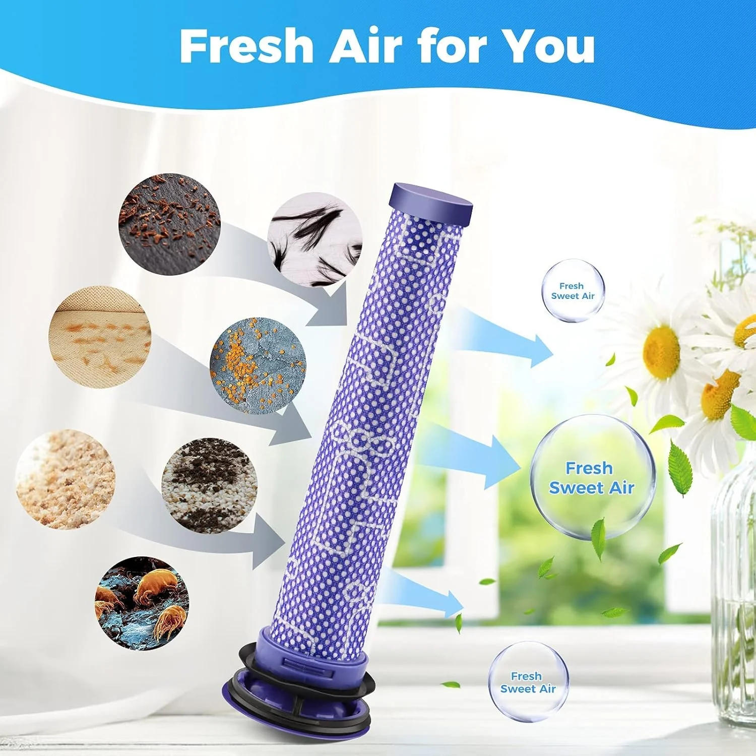 2 x Filter for Dyson V6, V7 & V8 Compatible With Replacement Vacuum Cleaner - Image 9