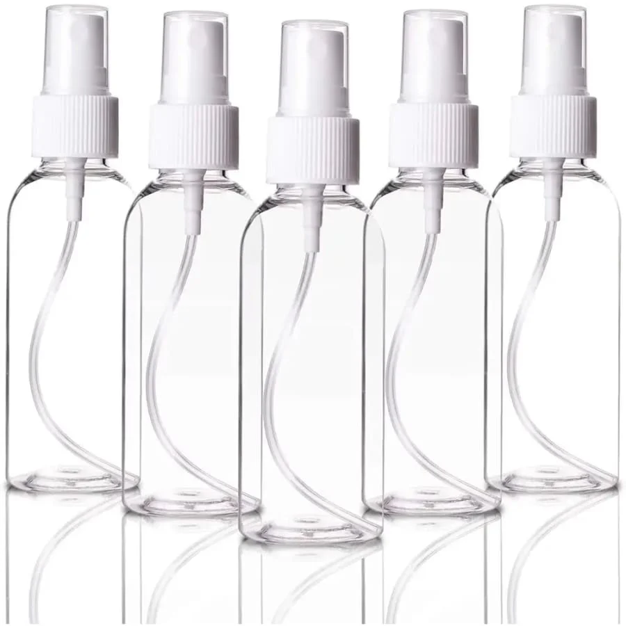 20 x 100 ml Clear Plastic Bottle with Fine Mist Spray Atomiser & Cap - Image 3
