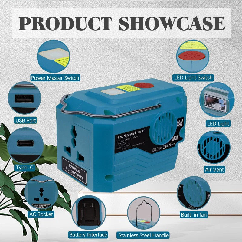 200W Power Inverter for Makita 18v Battery - Image 4