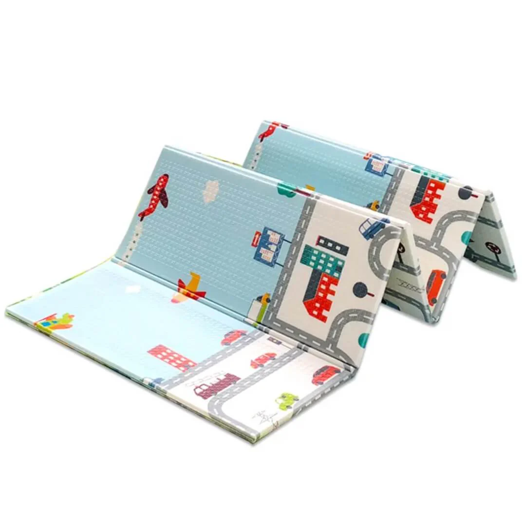 200x180x1 cm Foldable Baby Playmat with Carry Bag - City Road & Hill Double Sides-A - Image 6