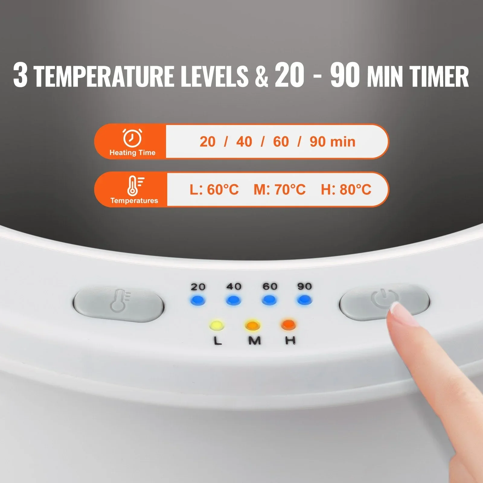20L Towel Warmer Bucket With Led Screen Drying Fuction & Timer - Image 2