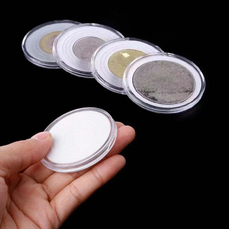 20Pcs Clear Round 40mm Direct Fit Airtight Coin Capsules Fits 5 Different Sized Coins - Image 5
