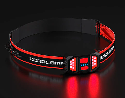 230°Wide-Angle Headlamp Flashlight with Red Taillight 3 Light Modes Lightweight - Image 2