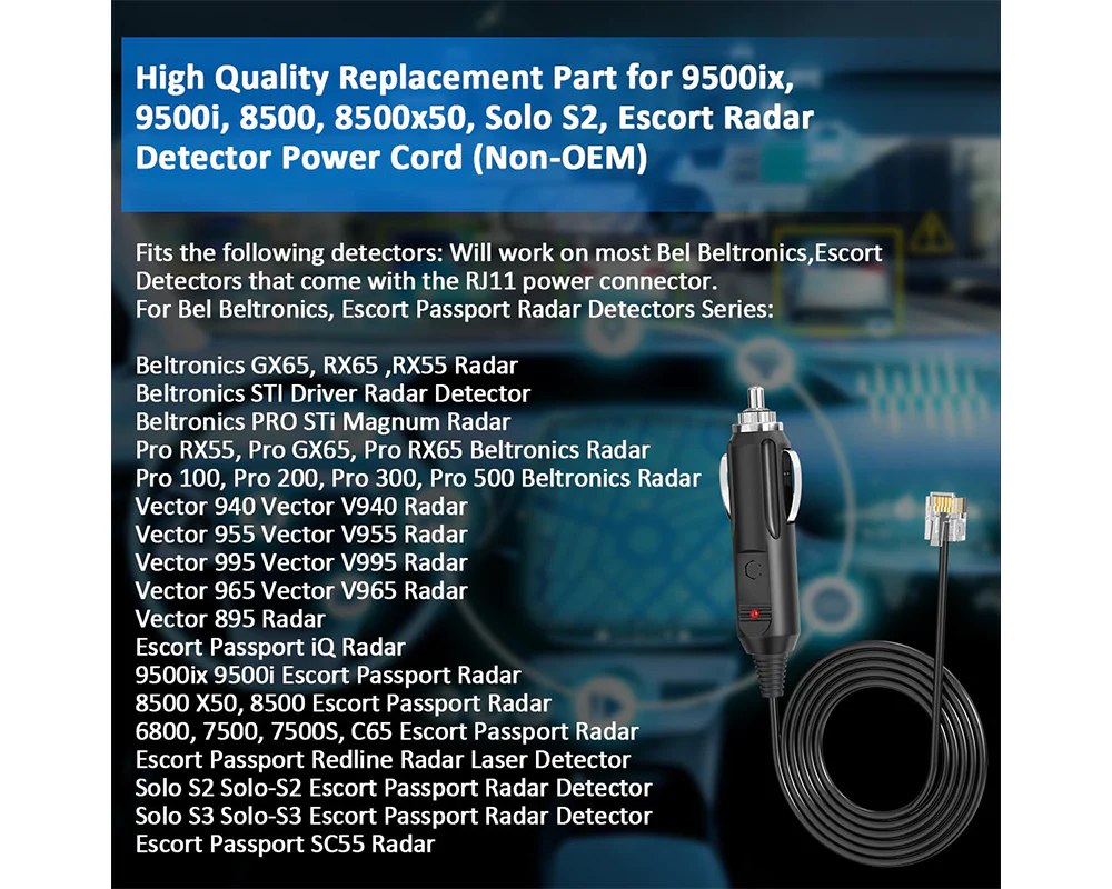2M RJ11 Power Cable Cord for Uniden Escort Beltronics Valentine V1 Radar - Image 4
