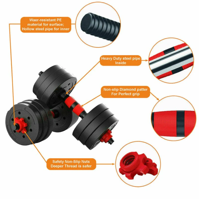2PCS Adjustable Dumbbells 20Kg Dumbbell - Image 7
