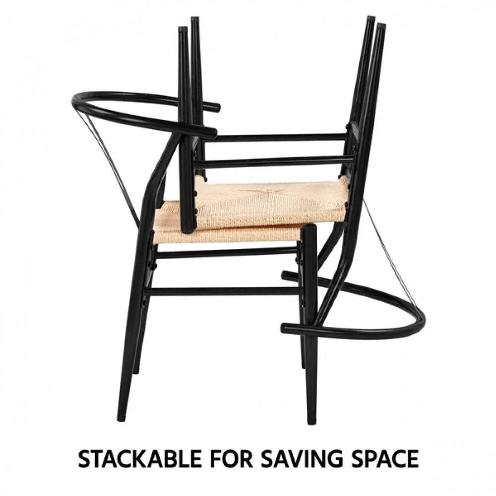 2pcs Modern Chair Y-Shaped Backrest Mid-Century Metal Dining Chair - Image 9