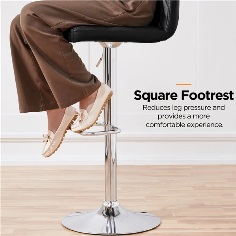 2pcs Modern PU Leather Swivel Bar Stools - Image 4