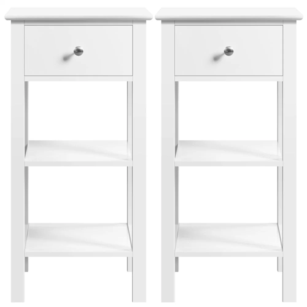 2PCS Narrow Bedside Table Nightstand - Image 3