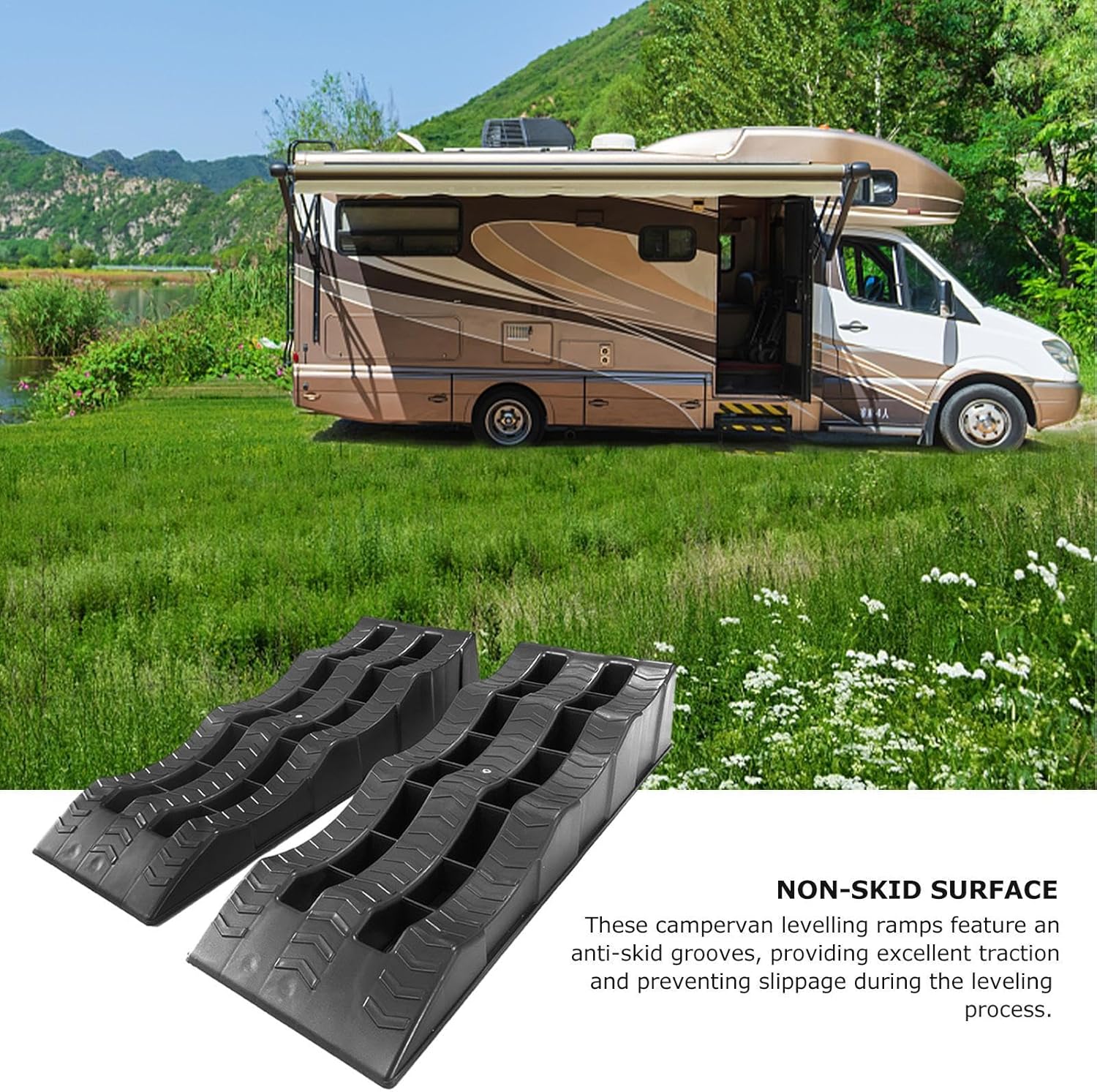 2PCS RV Leveling Blocks Camper Wheel Chocks Ramp - Image 7