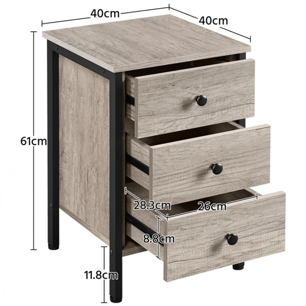 3 Drawer Nightstand Storage - Image 6