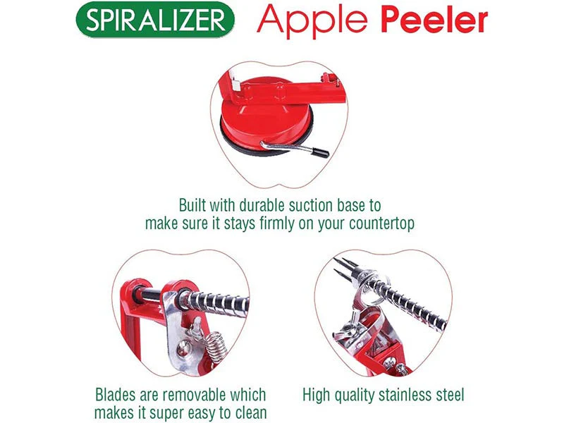 3-in-1 Stainless Steel Apple Peeler Corer Slicer with Suction Base - Image 7