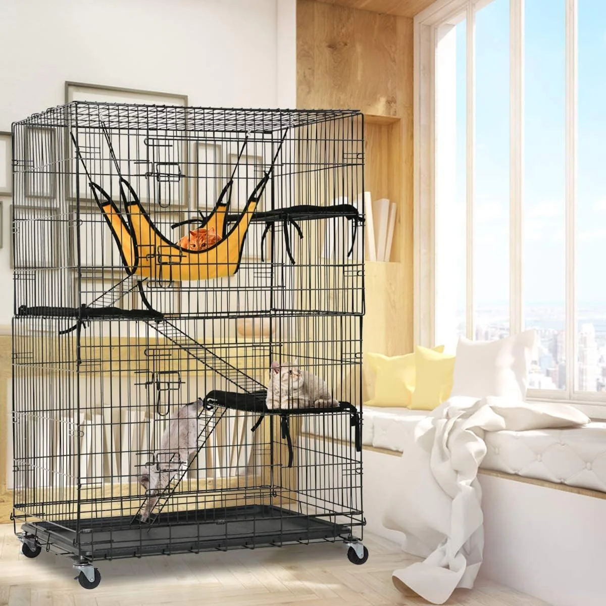 3 Level Rabbit Bird Cage Ferret Parrot Aviary Cat Rat Aviary Budgie Hamster Pet Cages Castor XL - Image 7