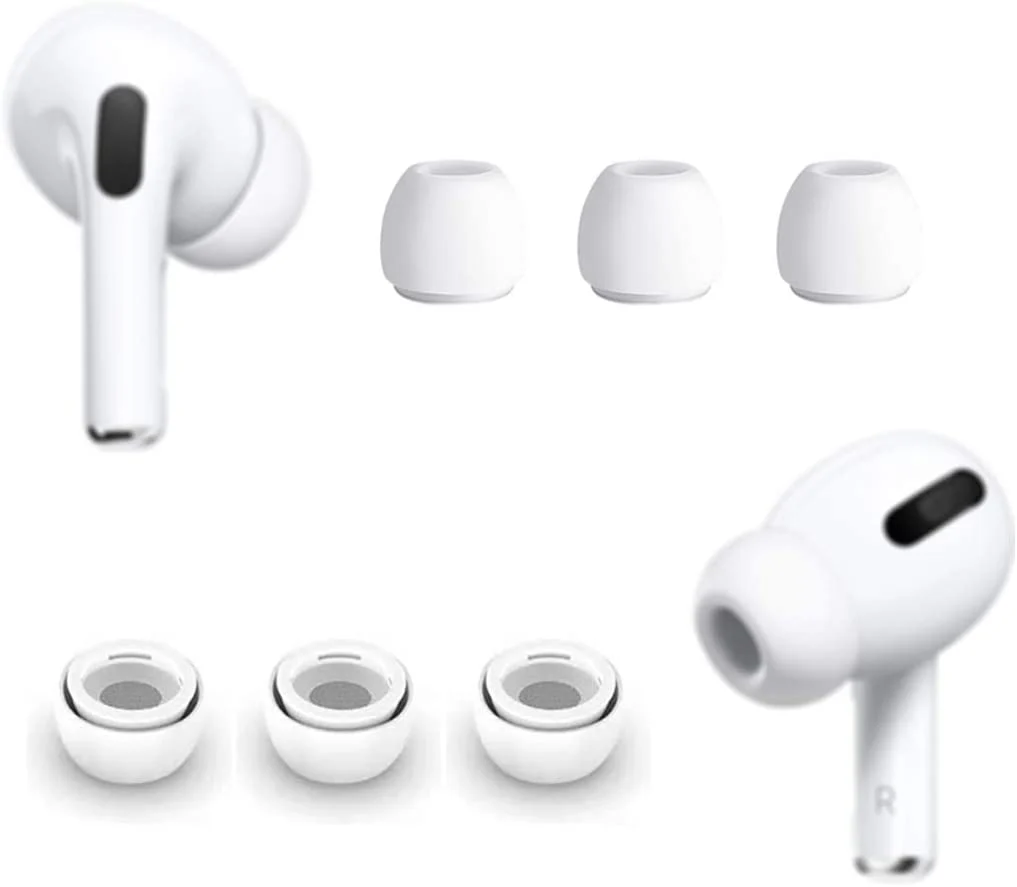 3 Pairs Replacement Ear Tips Compatible With Airpods Pro 1,2 (S/M/L) - Image 3