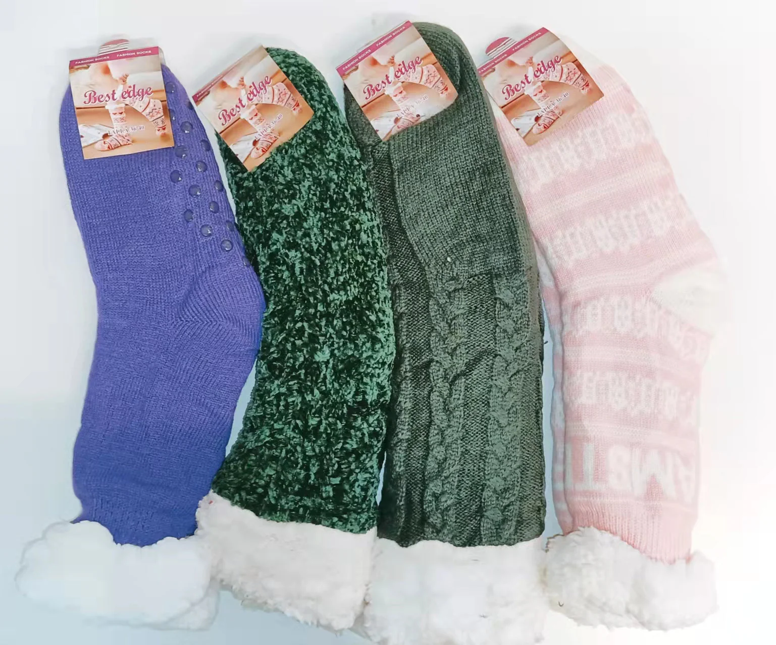 (3 Pairs) THERMAL FLEECE- LINED FUZZY COSY SOCKS - Image 4