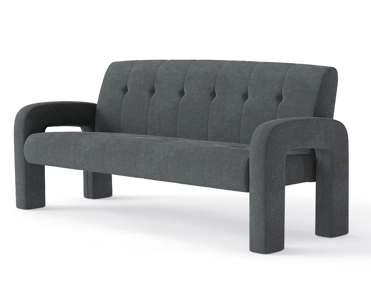 3 Piece Milan Charcoal Sofa Set - Image 4