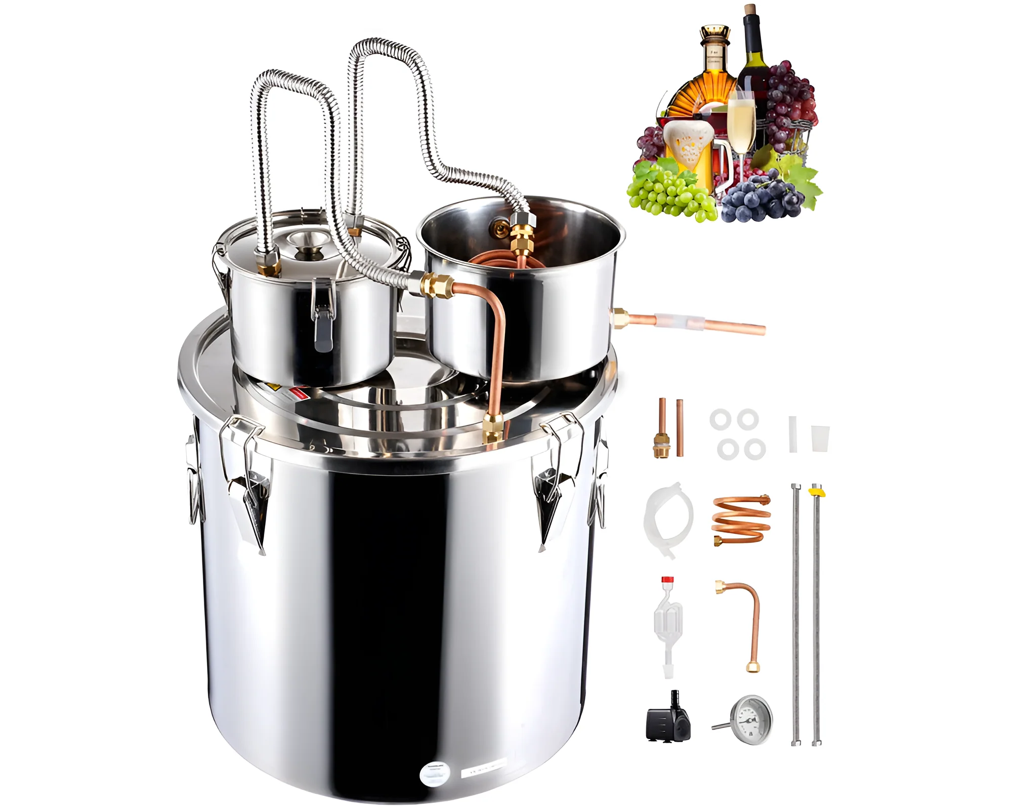 Alcohol Distiller Still Water Wine Spirits Brew Home 50L - Image 2
