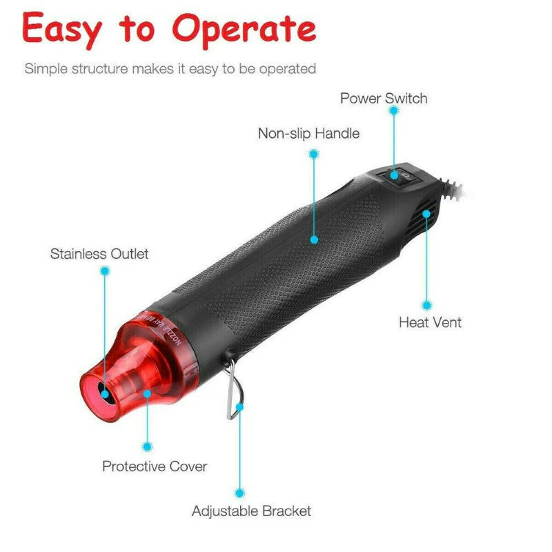 300W Electric Hot Air Gun For Crafts Epoxy Resin Shrink Wrap Vinyl DIY - Image 4
