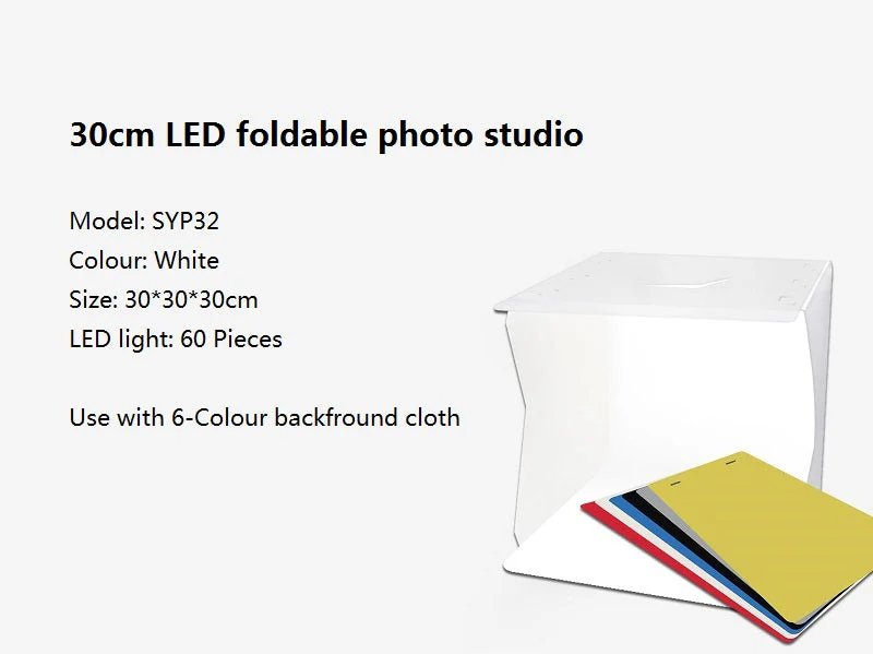 30cm PVC Foldable Photography STUDIO LED Light Tent, Medium - Image 8