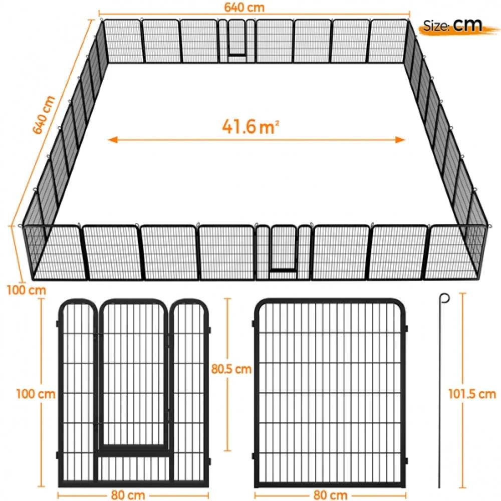 32x Panel Heavy Duty Dog Playpen Dog Pen - Image 2