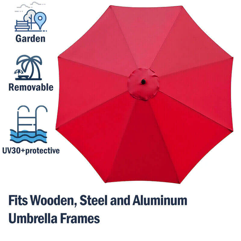 3M Parasol Replacement Cloth Round Garden Umbrella Cover For 8-Arm - Image 7