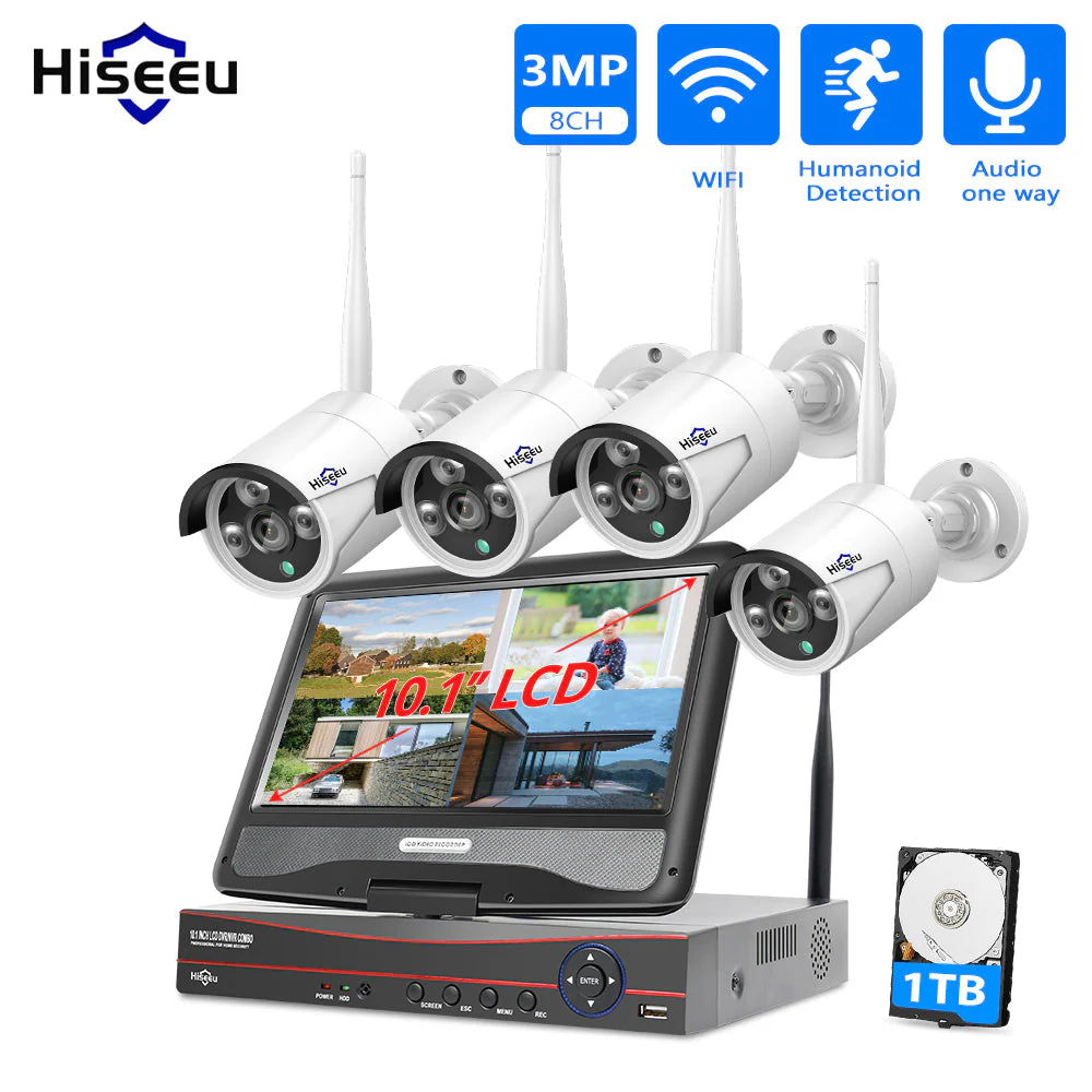 Hiseeu 8CH 3MP Wireless CCTV System with 1TB HDD - Image 4