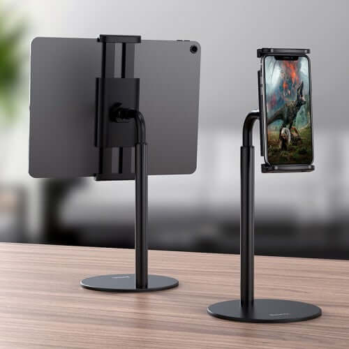 4.7-11 inches Mobile Phones iPad and Tablet PC Desktop Metal Stand Holder-Black - Image 2
