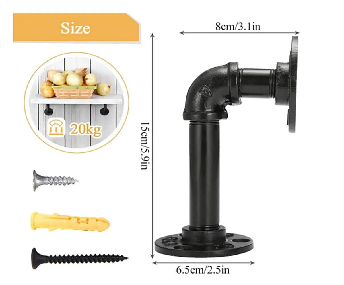 4 Pcs Industrial Rustic Shelf Brackets - Image 4