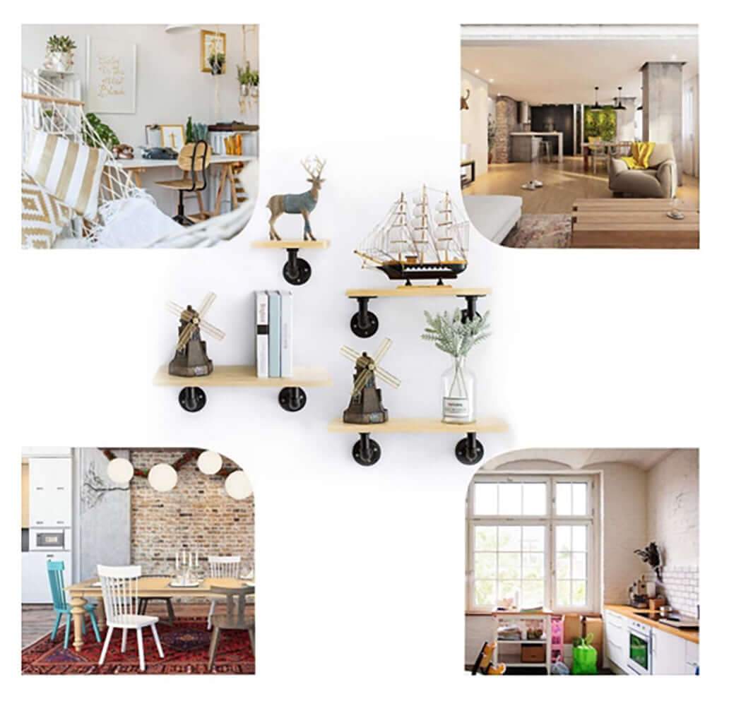 4 Pcs Industrial Rustic Shelf Brackets - Image 5