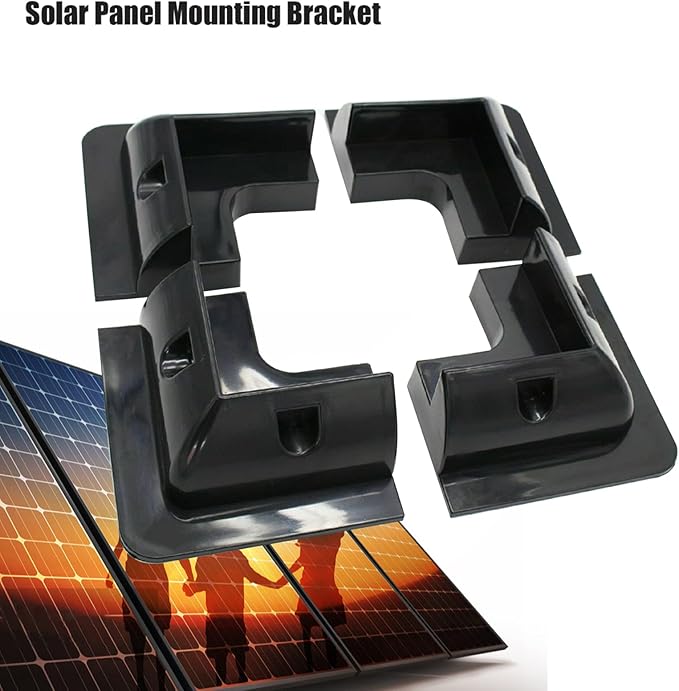 4 Solar Panel Mounting Bracket Black Corner Set Kit - Image 2