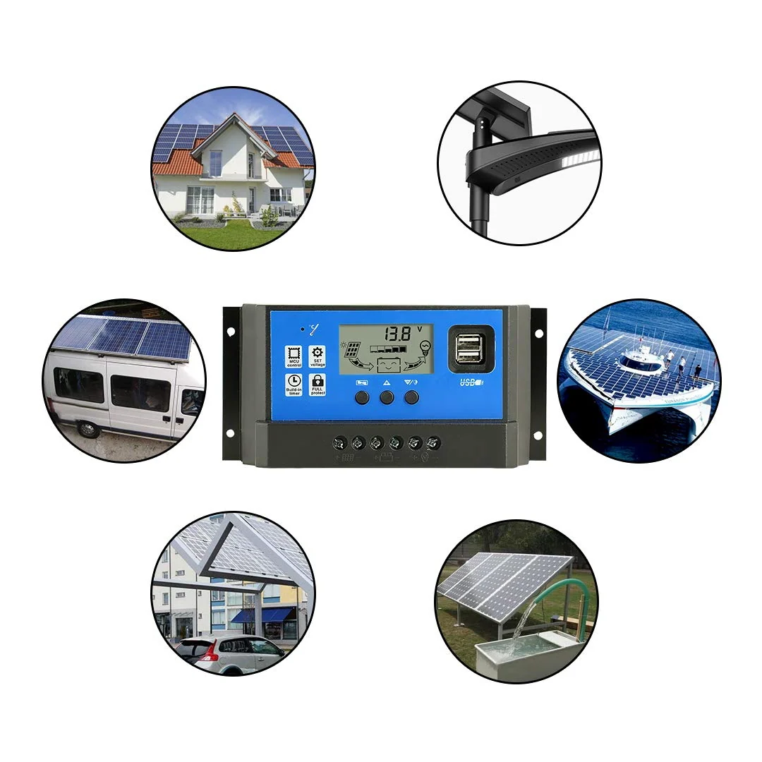 40A Solar Charge Controller USB 12V 24V - Image 2