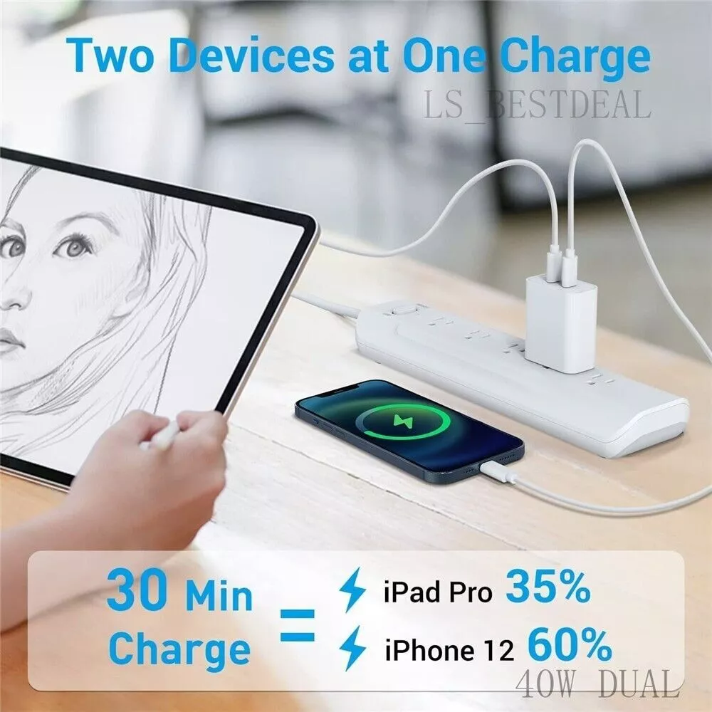 40W Universal Compatible Fast Wall Charger With Cable - Image 7