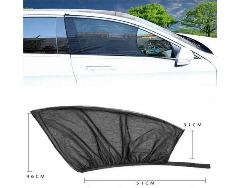 4pcs/set Car Front & Rear Side Window Sun Shade Cover Visor Mesh Shield Sunshade - Image 8